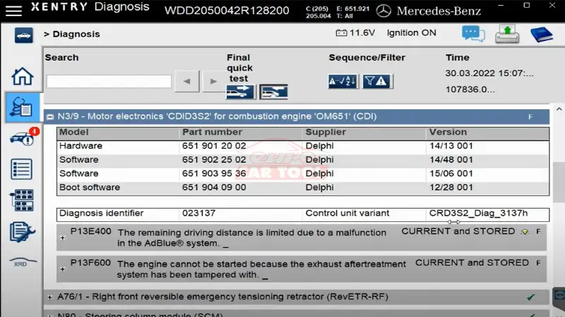 Diagnosis-adblue-mercedes-with-xentry